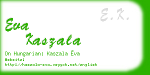 eva kaszala business card